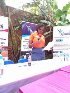 Delivering a talk to the young people at Youth Empowerment Link