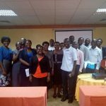 A group photo with the top administration staff of Compassion Uganda after facilitating the training in hospitality management